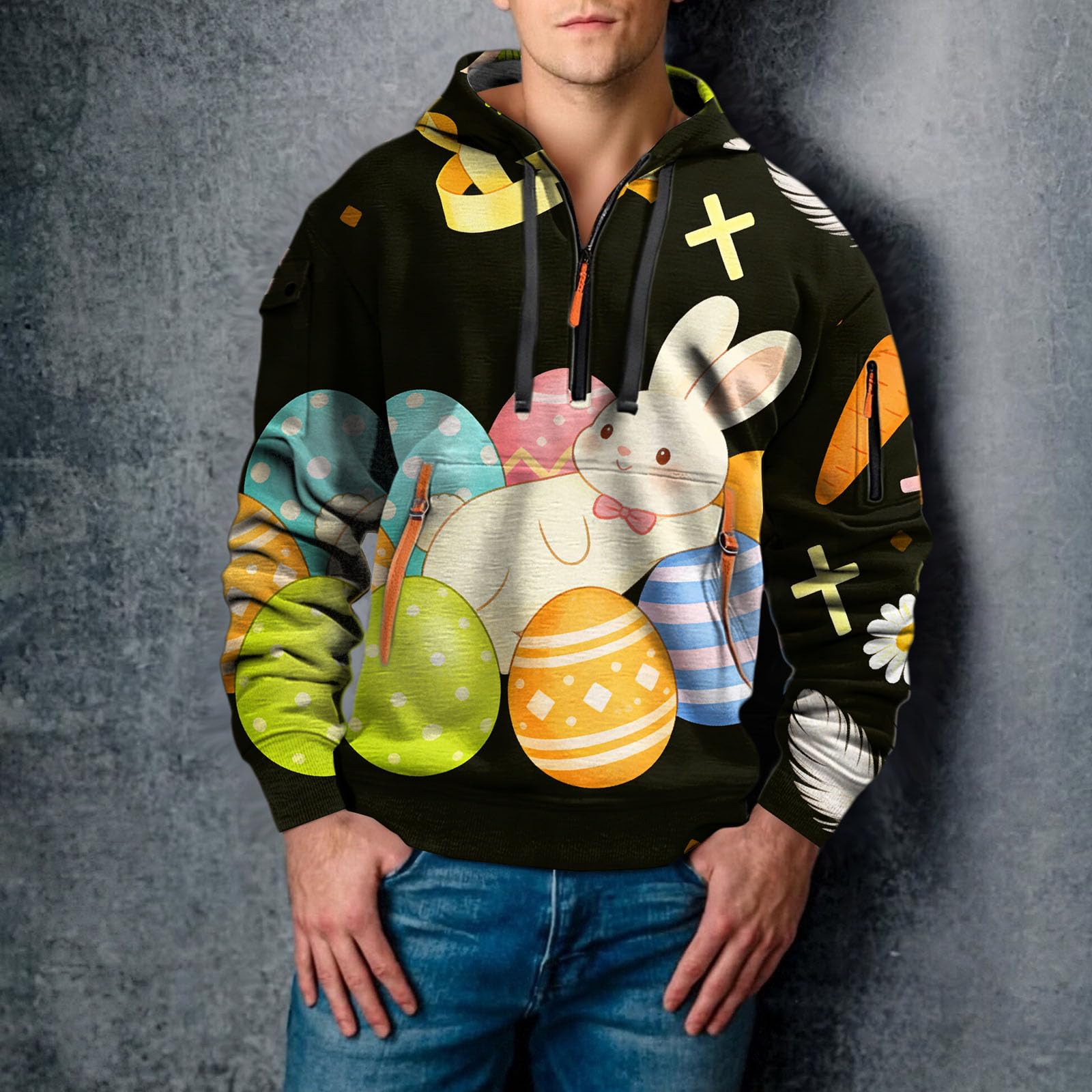 Chaquetones Hombre Invierno Sudadera con Capucha De Tela, Informal, Moderna Y Estampado Completo para Sudaderas Cremallera (Green, L) Moda Camiseta Sin Mangas Chaqueta Verano Camisas