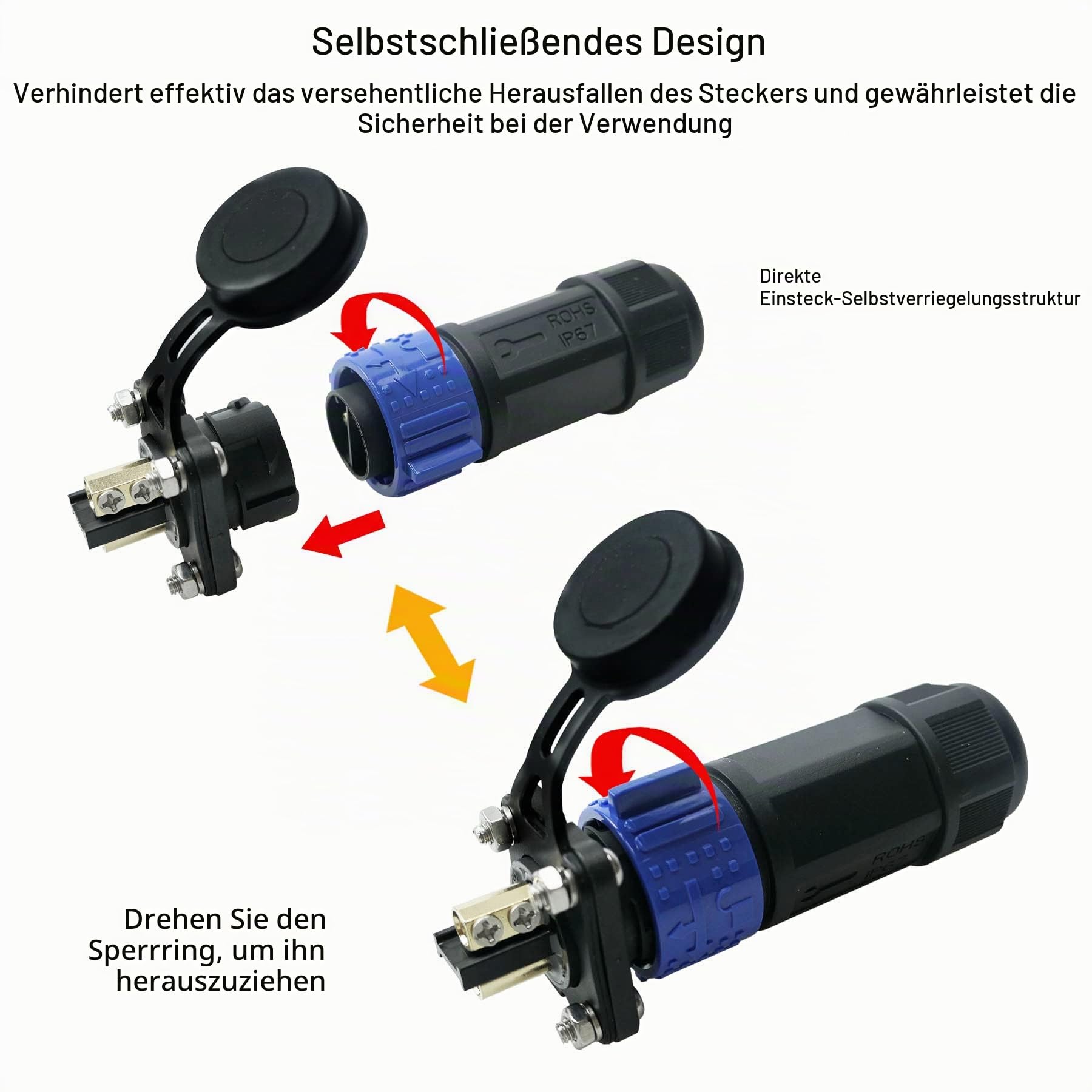 Trolling Motor Stecker Buchse Set, Marine Boot DC Power Connector 12/24/36/48 Volt Wasserdicht für Trolling Motor/Down Rigger/Angelrolle