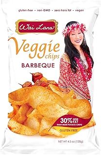 Wai Lana Veggie Chips - Gluten Free, Non-GMO, Vegan, Zero Trans Fats (Barbeque, 4.5 Ounce (Pack of 6))