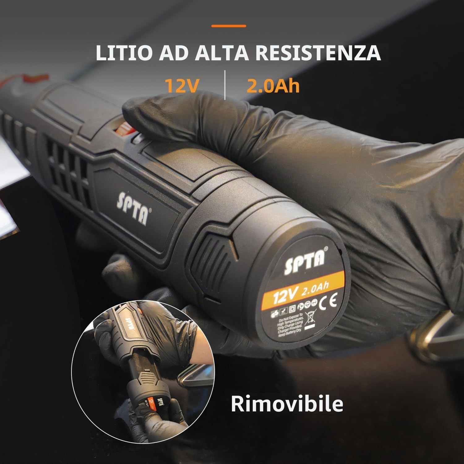 SPTA - Kit di utensili rotanti senza fili, 12 V, mini utensile rotante con kit di 40 accessori, utensili rotanti elettrici per lucidatura, taglio, levigatura, foratura e incisione