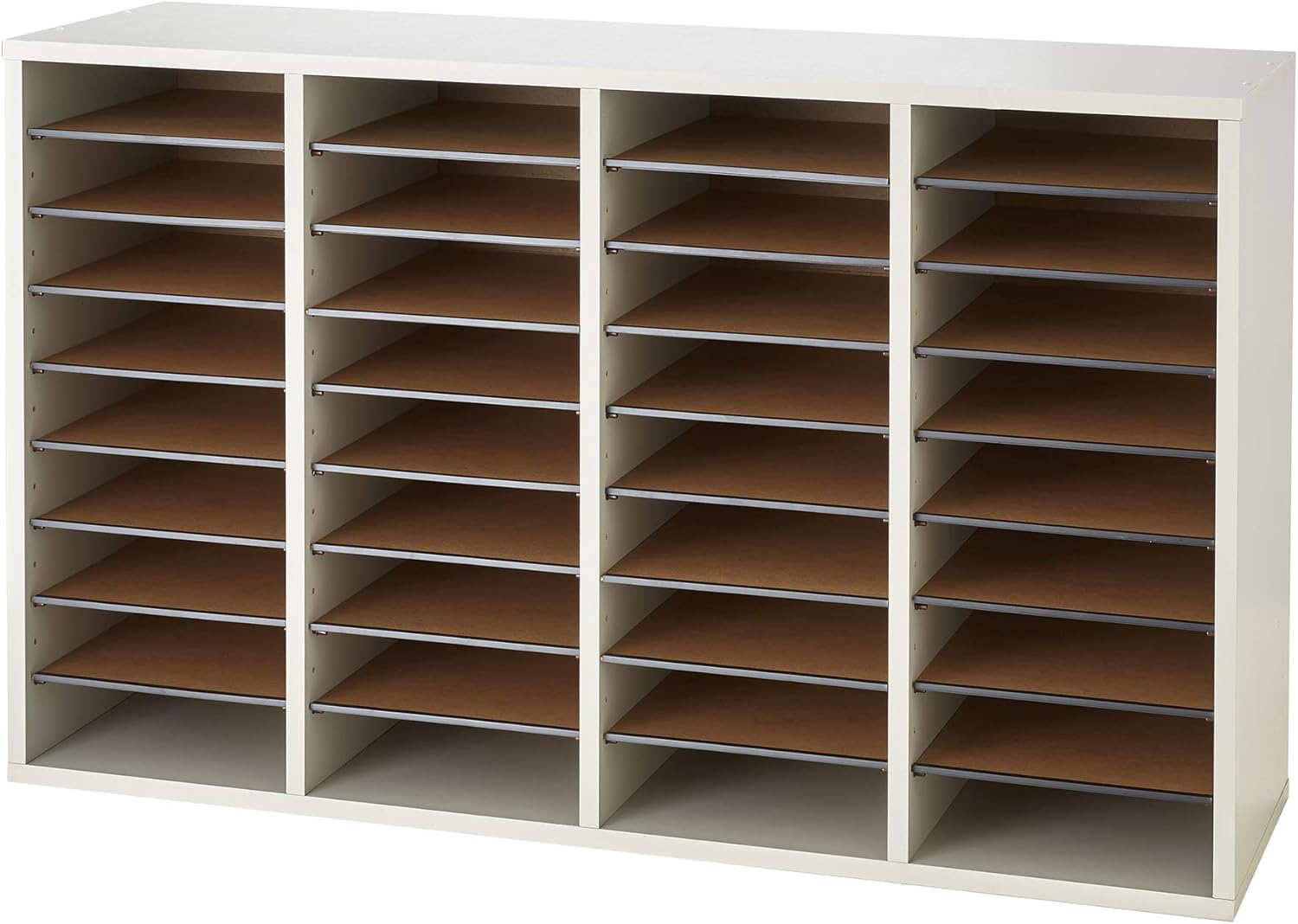 Safco Products Wood Adjustable Literature Organizer, 36 Compartment 9424GR, Gray, Durable Construction, Removable Shelves, Stackable : Home & Kitchen