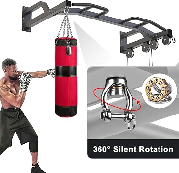 Kipika 48 Ceiling Mounted Pull Up Bar, Heavy Duty Multi-Grip Chin Up Bar,Mounted Pullup Bar, Adjustable Height, Pull Up Bands for Chin Ups & Body Stretching, Ideal for Home Gym and Strength Training