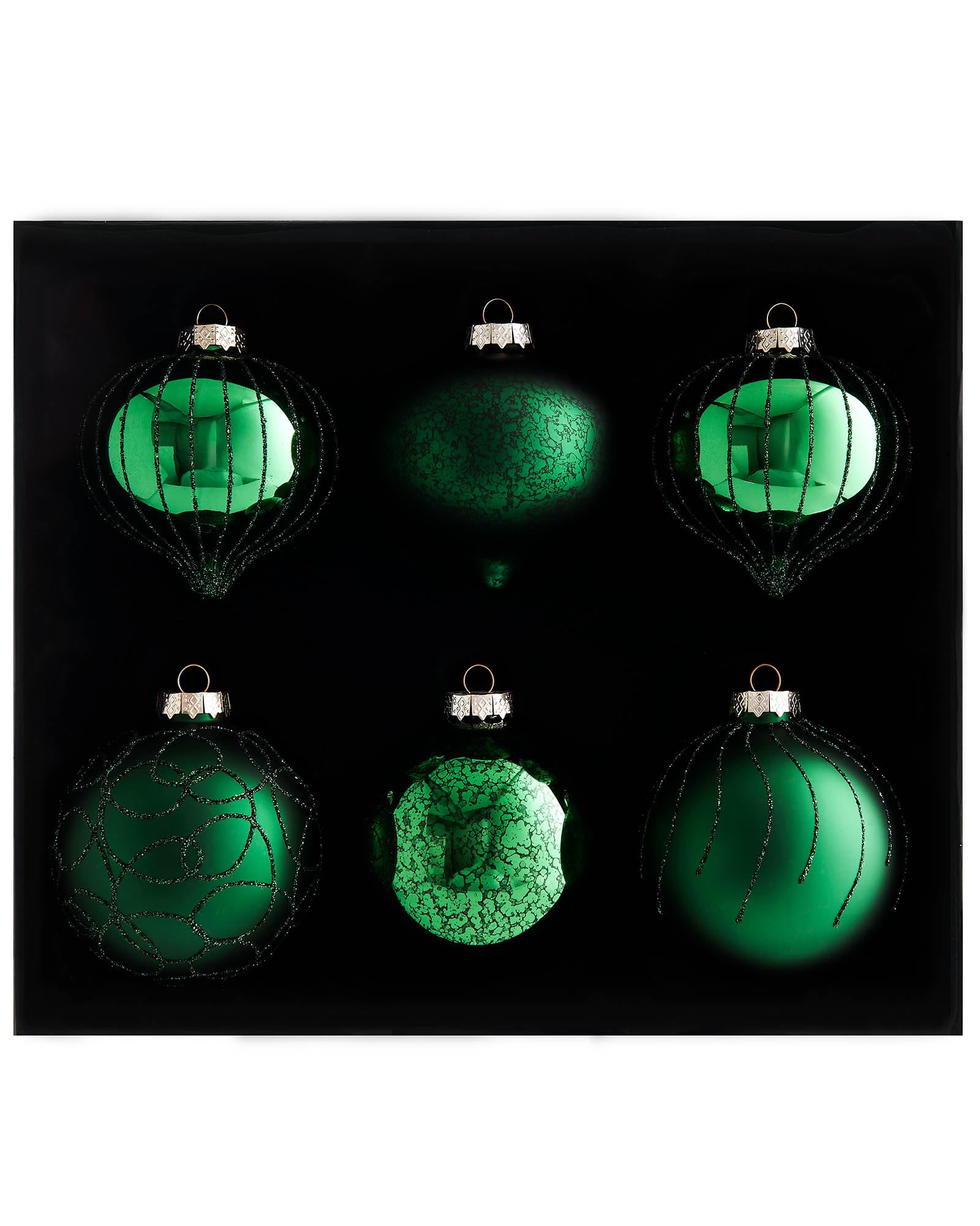 WeRChristmas Christmas Green Glass Christmas Baubles6 Pack10 Cm from B&Q