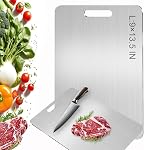 Conseil de coupe de titane pour cuisine, Katuchef 100% Tableau de coupe en titane pur, panneaux à double couche de métal de qualité alimentaire, facile à nettoyer, non stick & Résistant à l'odeur(XL 11×15,5 po)