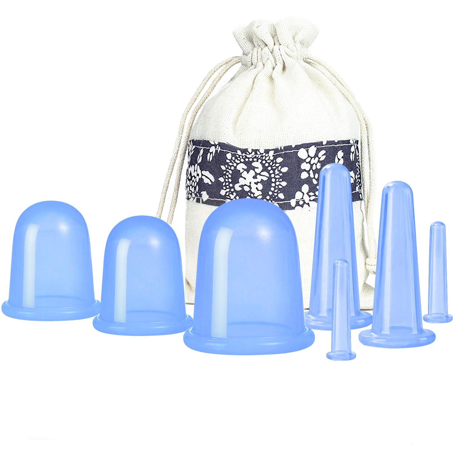 Cupping Therapy Sets 7Pcs Silicone Anti Cellulite Cup Vacuum Suction Massage Cups Facial Cupping Sets Body and Face