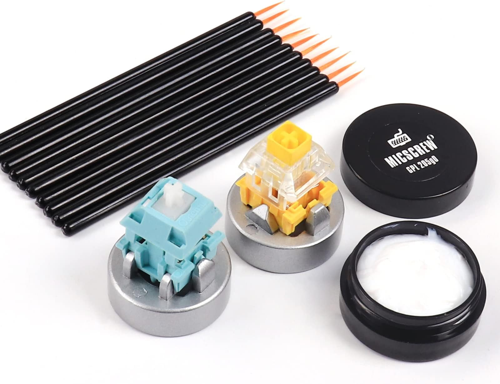 Byhoo Keyboard Lube Kits- GPL 205G0 0.17oz Switch Lube & Zinc Alloy Switch Openers for Gateron Kailh & Cherry MX with 10 Keyboard Switch Lube Pens for Mechanical Keyboard