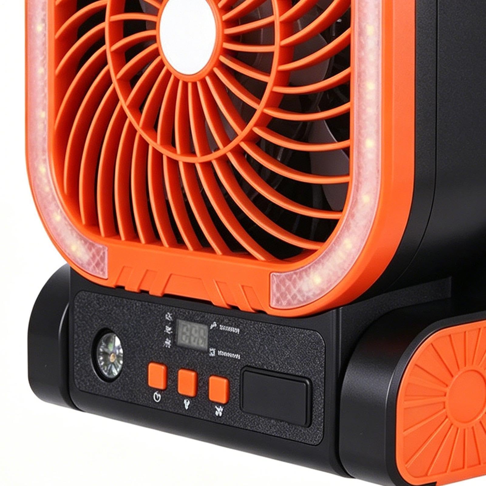 Generico Ventilatori da esterno Pieghevole angolo regolabile con LED | Ventilatore da campeggio a pannello solare per uomo donna tenda pesca crociera vacanze estive casa ufficio interni