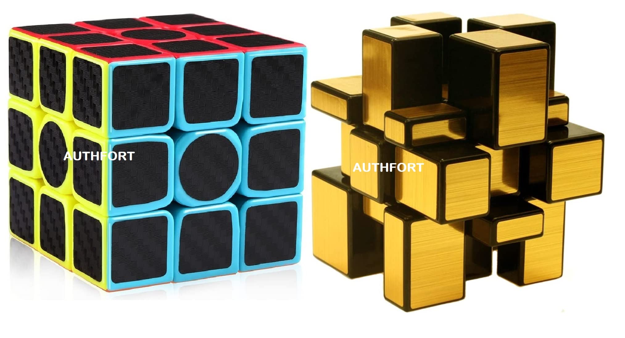 Authfort Speed Cube Cube Set 3 x 3 Carbon Fiber Stickers, Gold Mirror Professional Soft Puzzle Toys Pack of 2 (2 Pieces) (B09JWMZVHZ) Amazon Price History, Amazon Price Tracker