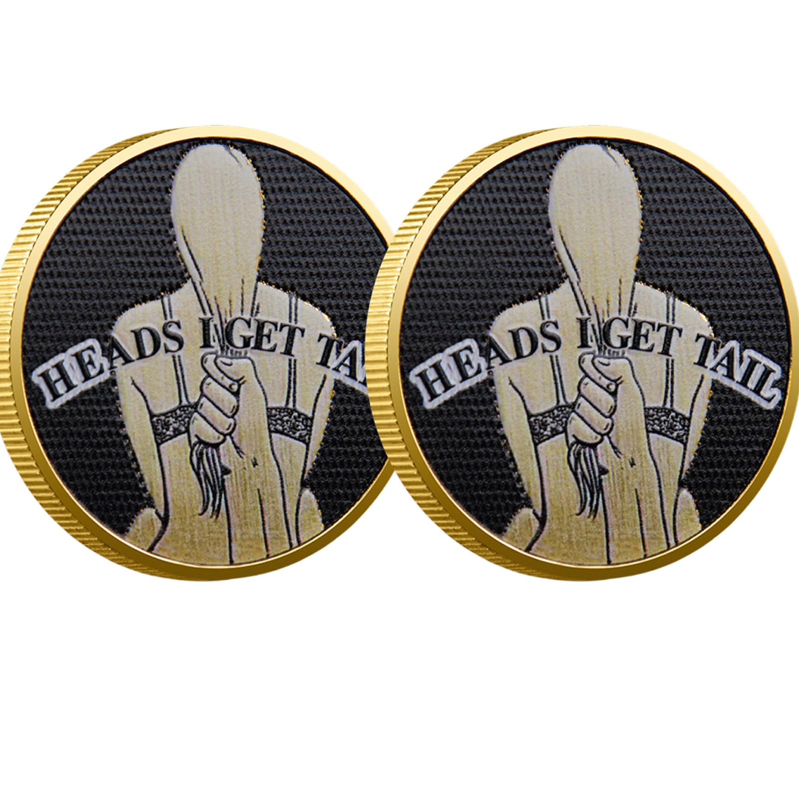 Lustige Münze „Heads I Get Tail – Tails I Get Head“ – Doppelseitig, Aus Acryl Oder Legierung, 4 Cm, Als Scherzgeschenk Für Paare & Dates