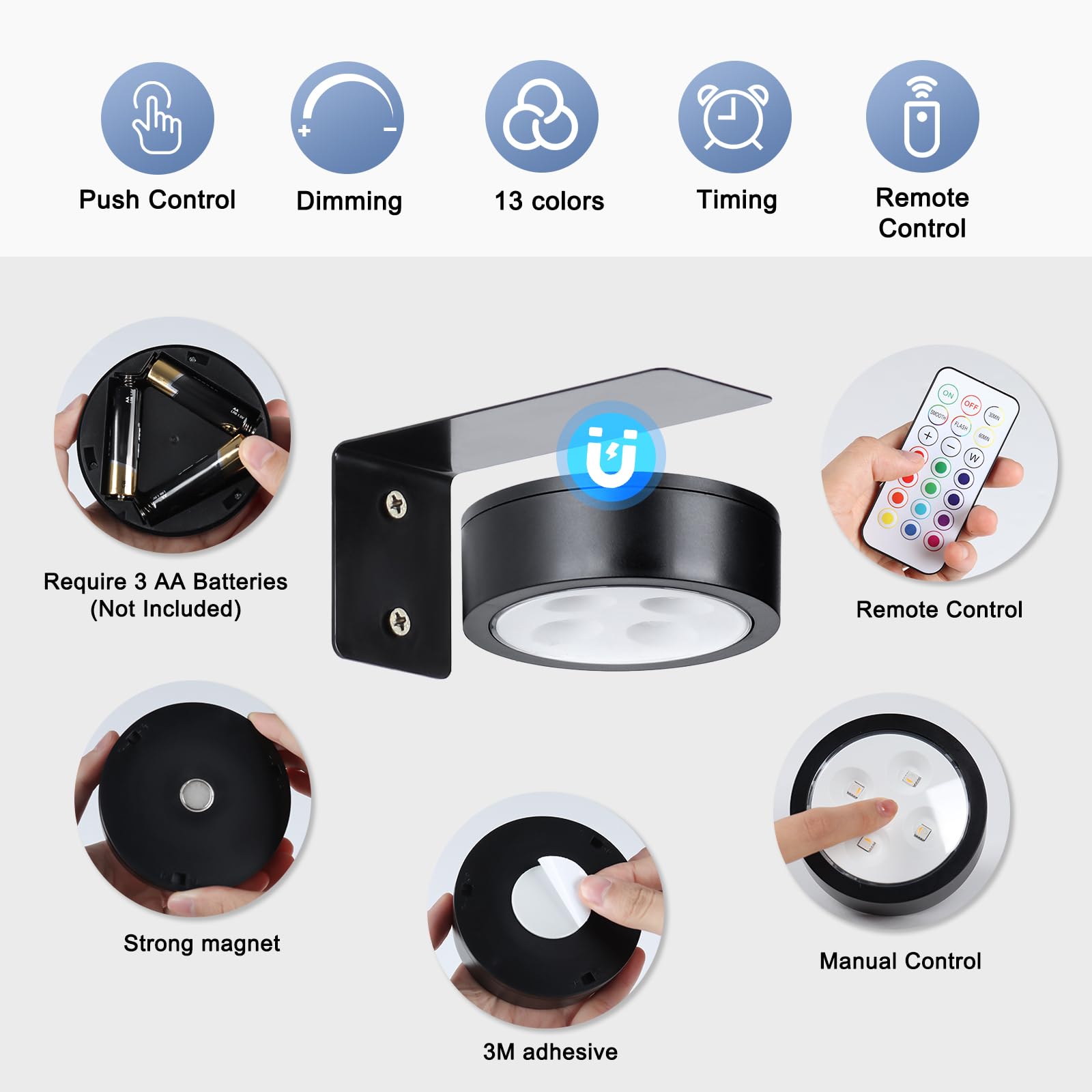 Ruioomeep Pack Of 2 Magnetic Painting Light Wireless With Remote - View #9