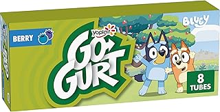 Yoplait Go-GURT Bluey Kids Fat Free Yogurt, Berry, Gluten Free Snacks, 1 lb (8 Tubes)