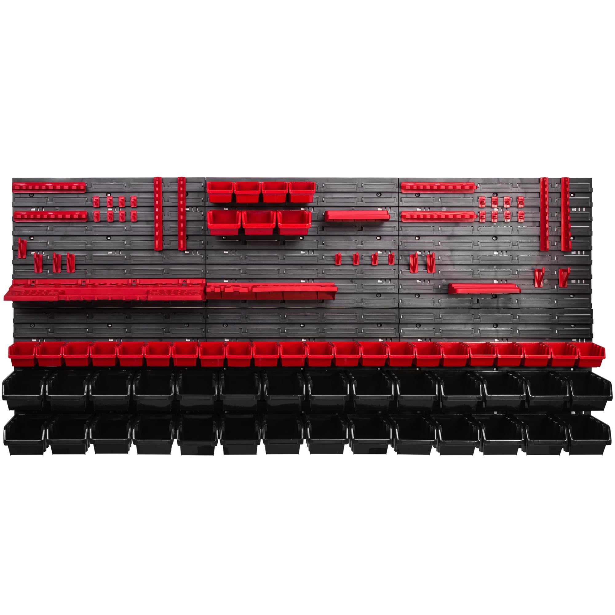 Staffa da parete 1728 x 780 mm, supporti per attrezzi, 57 pezzi Scaffale impilabile per riporre oggetti, ripiani a parete extra forti, scaffale espandibile, per officina, magazzino, officina