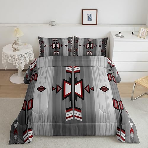 jejeloiu Boho Comforter Set King Size Western Decor Comforter Set for Boys Girls