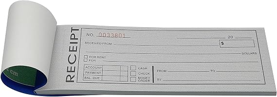 10 Pack Pre-Numbered Money and Rent Receipt Book, 2-Part Carbonless Duplicate Cash Invoice Book, 50 Sets per Book, 8.5 x 2.75 Inches