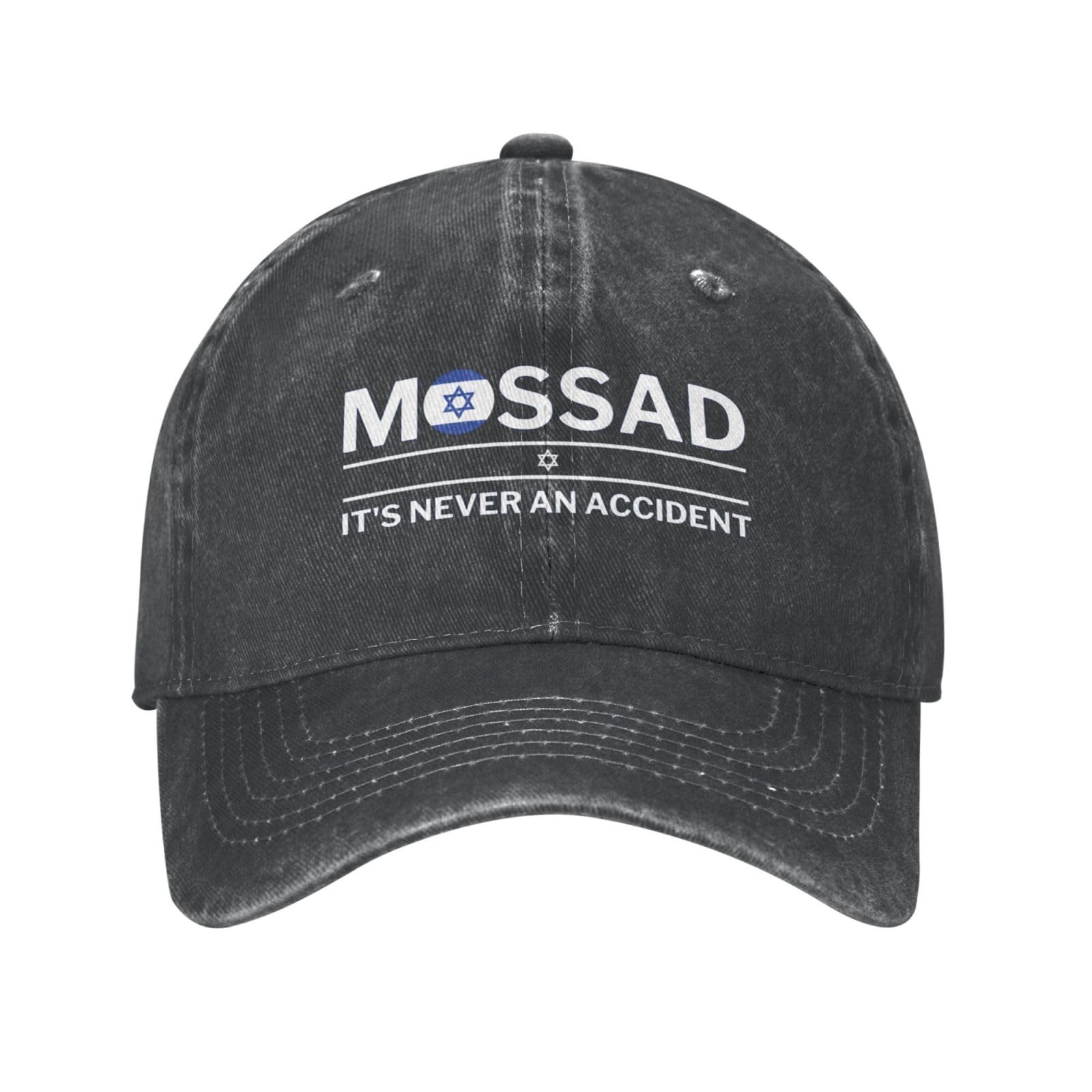 Melbrakin Unisex Black Mossad It's Never An Accident Hat Baseball Cap Trucker Hats