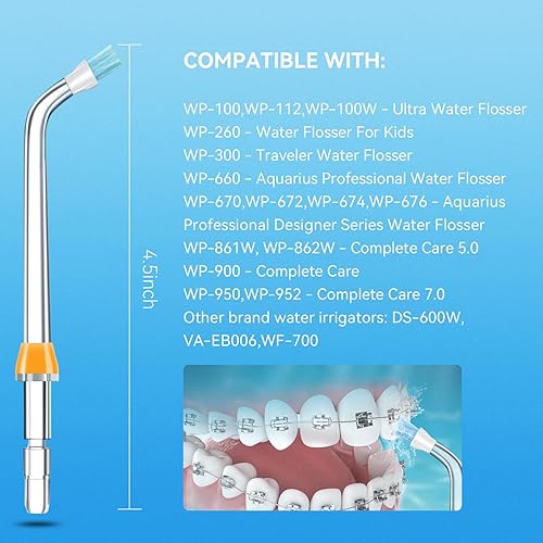 Miniatura 14 de Puntas de repuesto para Waterpik Aquarius Water Flosser Waterpik Cabezales de repuesto para cepillos de dientes e irrigadores orales