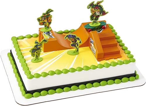 Miniatura 5 de DecoSet® Teenage Mutant Ninja Turtles TMNT-RISE UP! Decoración para tartas, 6 piezas de decoración de cumpleaños para pasteles y cupcakes, sorprende