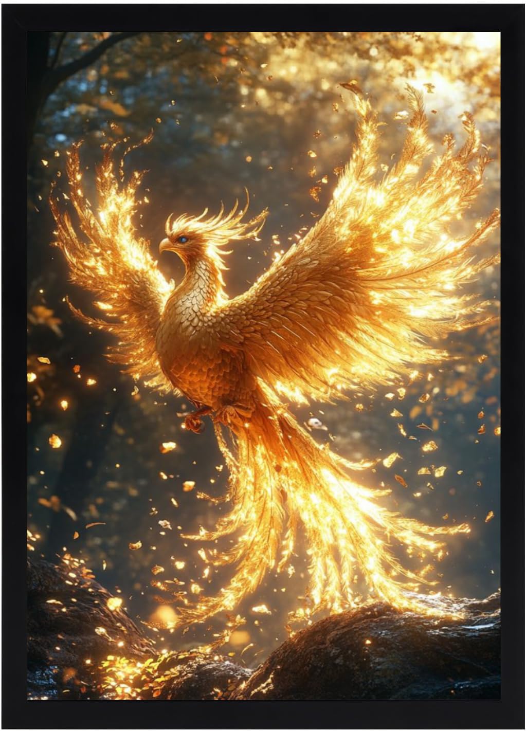 DIVARTH Phoenix Bird Painting – Rising Phoenix Vastu Wall Art – Home ...