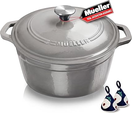 Mueller 6 Quart Enameled Cast Iron Pot Dutch Oven - Thumbnail 2