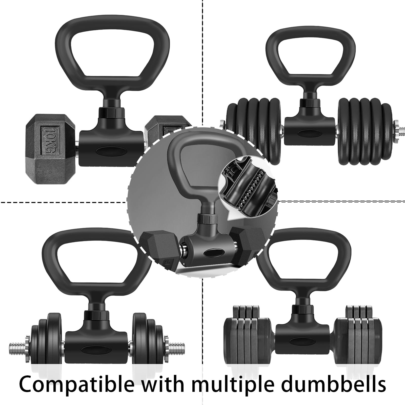 Kettlebell, Kettlebell Poignée Réglable et Rotative pour Haltères Transforme les kettlebells Poignée Antidérapante pour Haltères Équipement de Fitness pour la Maison