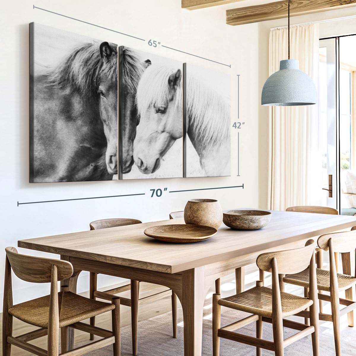 Quadro Orizzontale 50.8x40.6 Cm Stampa Su Tela Cavalli Love Drawn With ...