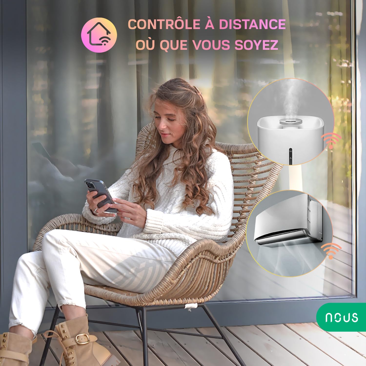 Nous L5 Tuya Smart Life IR Hub Remote Control, Google Home, appareils Smart Home, Compatible Alexa, télécommande WLAN, Smart Hub, émetteur Infrarouge Alexa, 2.4 GHz