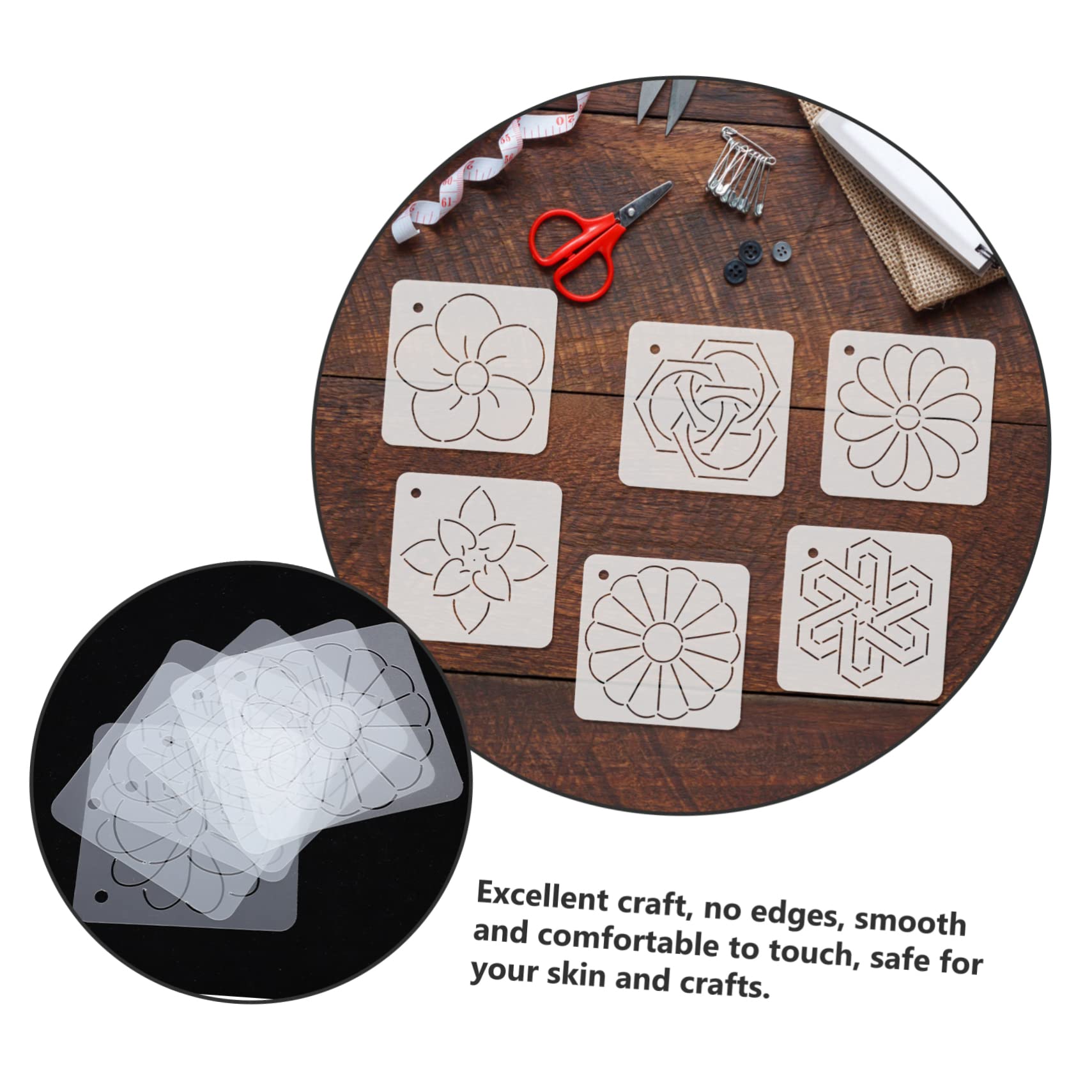 NUOBESTY 12piezas Plantillas De Acolchado De Acrílico Para Costura y Bordado Para Manualidades Herramientas De Patchwork y Sashiko Para Aficionados y Profesionales
