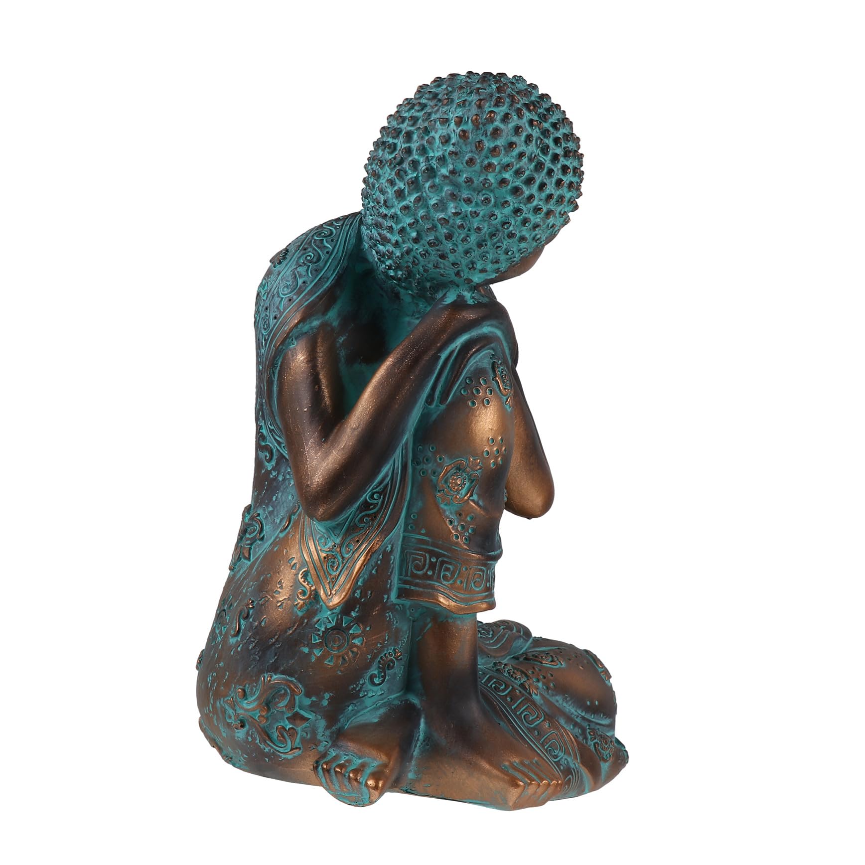 Statua Scultura Elegante in Resina Sintetica Buddha Decorativa Stile Moderno in Design Fashion per Tavolo o Scaffale per Arredamento Casa