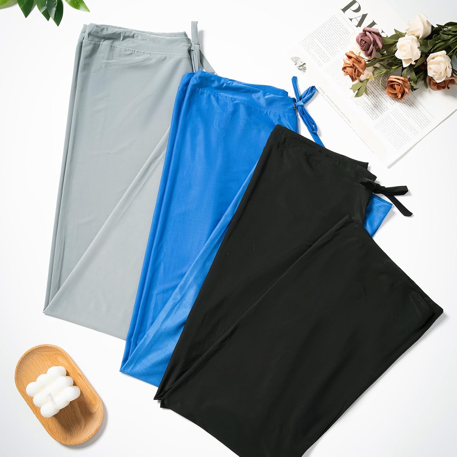 Mens Ice Silk Yoga Pants Home Trousers Lounging Bodybuilding Casual Pants Joggers Sweatpants