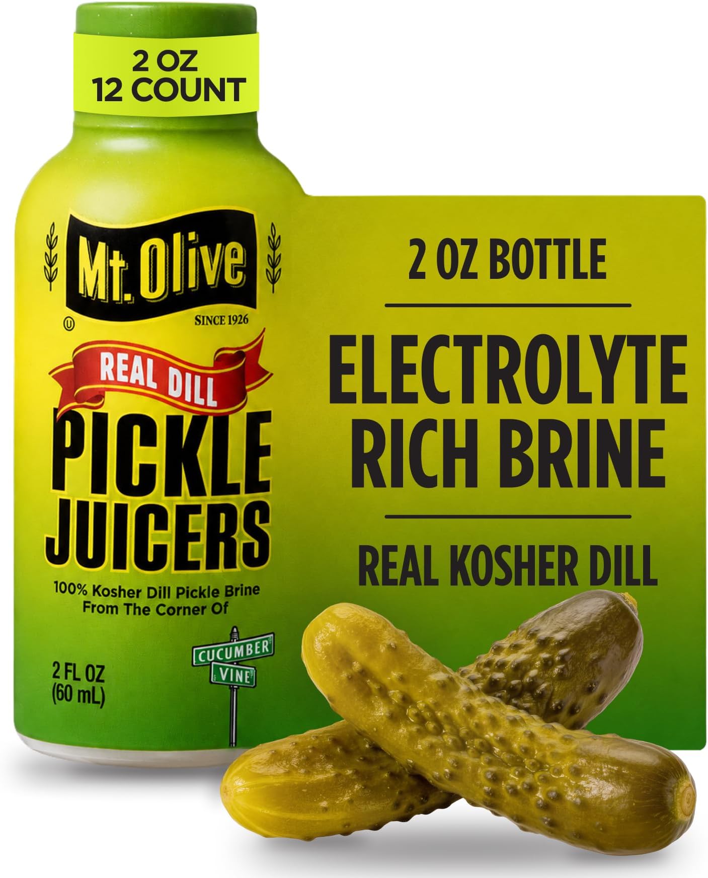 Pickle Juice Shots, Kosher Dill Brine, 2 fl oz, 12 Pack