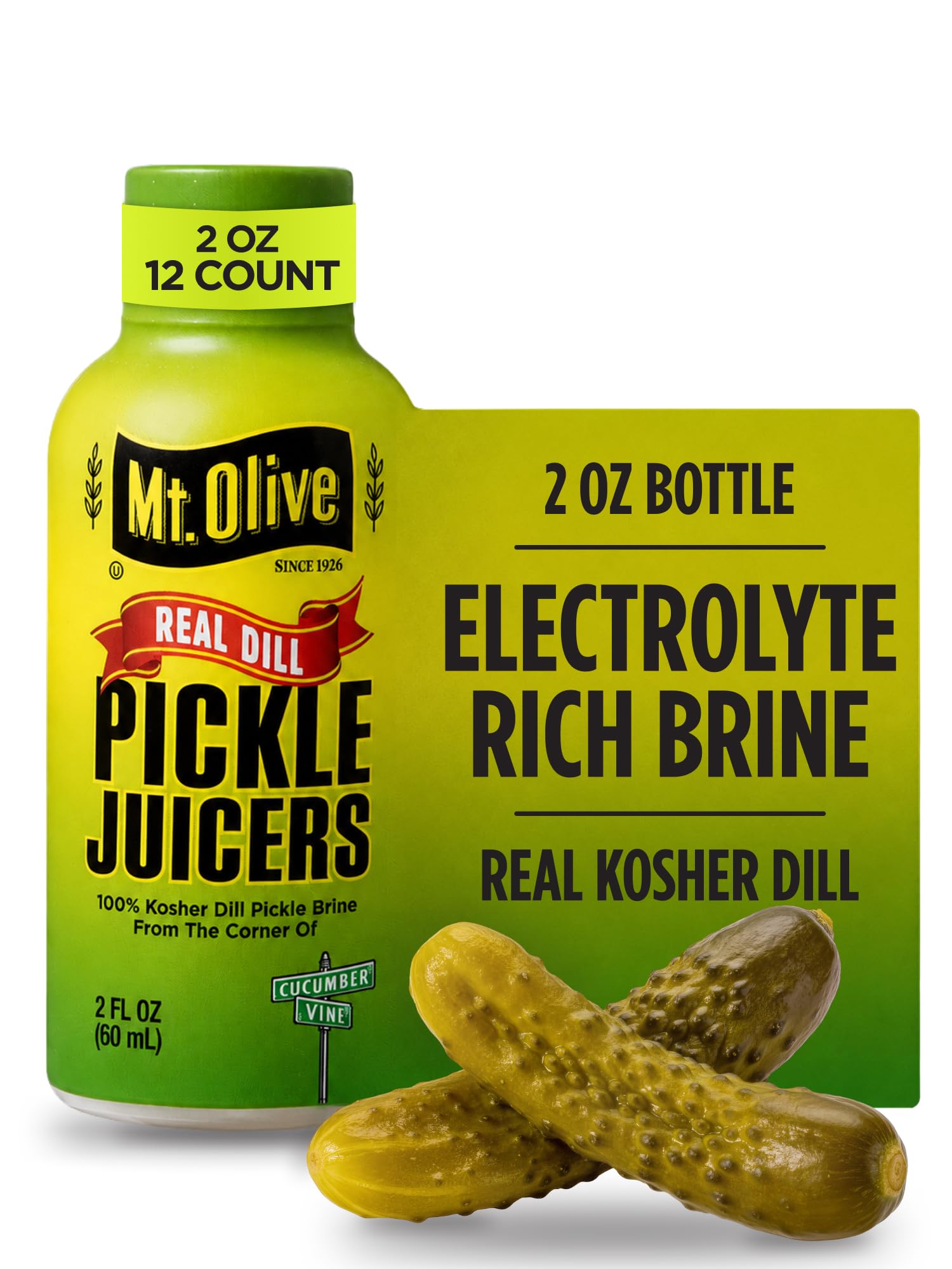 Mt. Olive Pickle Juice Shots, Kosher Dill Brine, 2 fl oz, 12 Pack