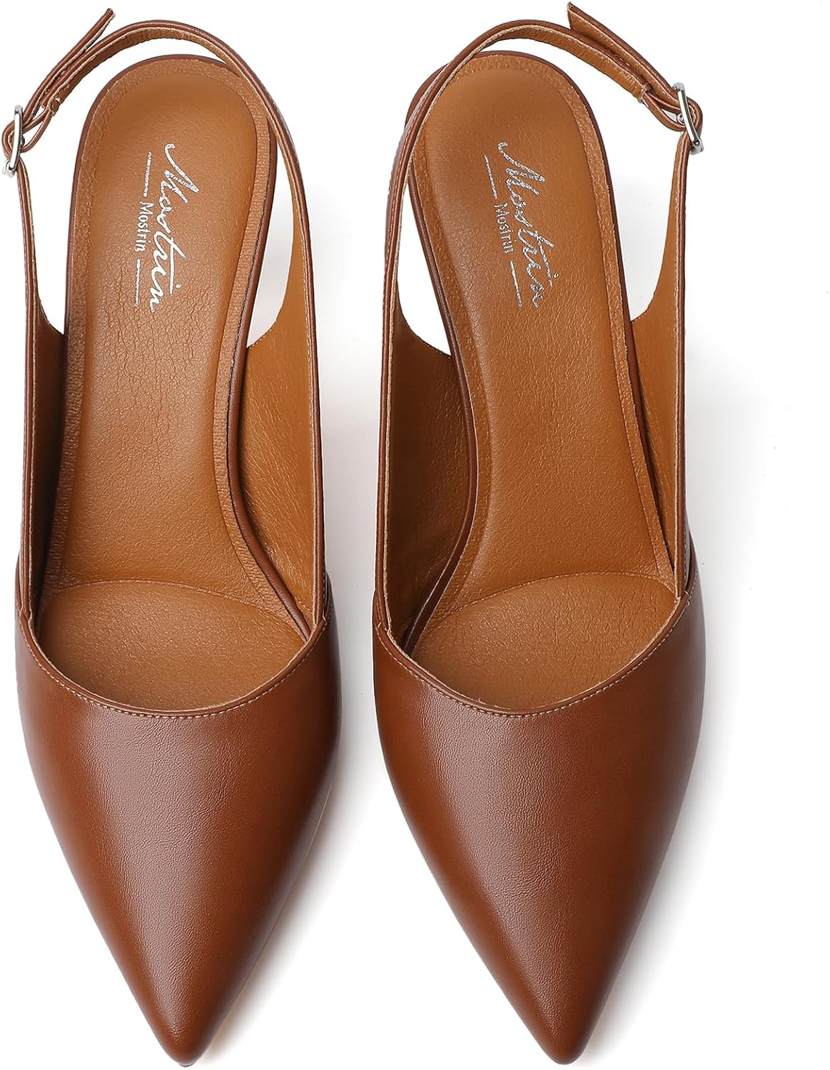 Mostrin Kitten Heels for Women Slingback Pointed Closed Toe Heels Women's Pumps Shoes for Wedding, Party, Commuting - Image 4