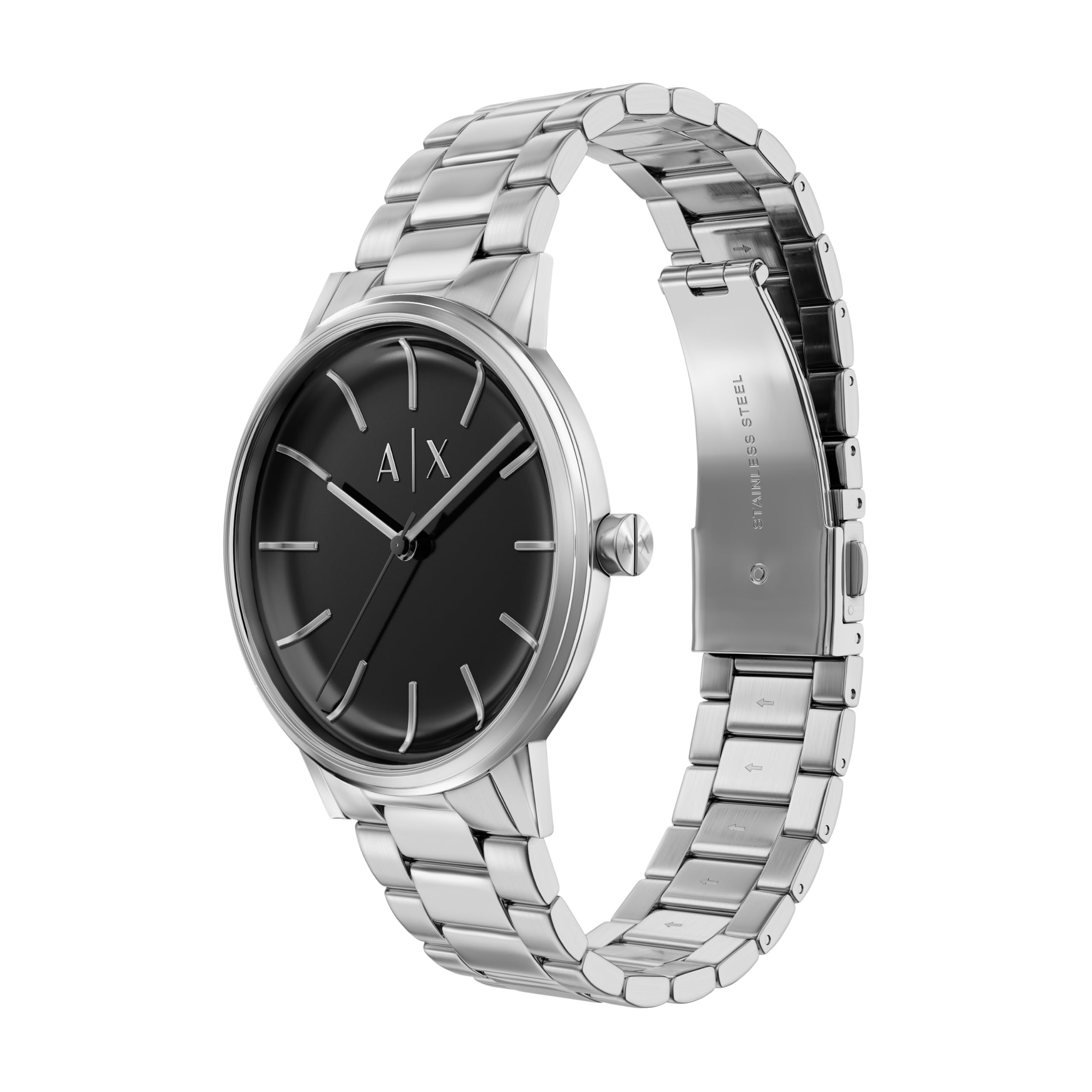 Armani Exchange A|X - Set orologio e bracciale da uomo a tre lancette in acciaio inox