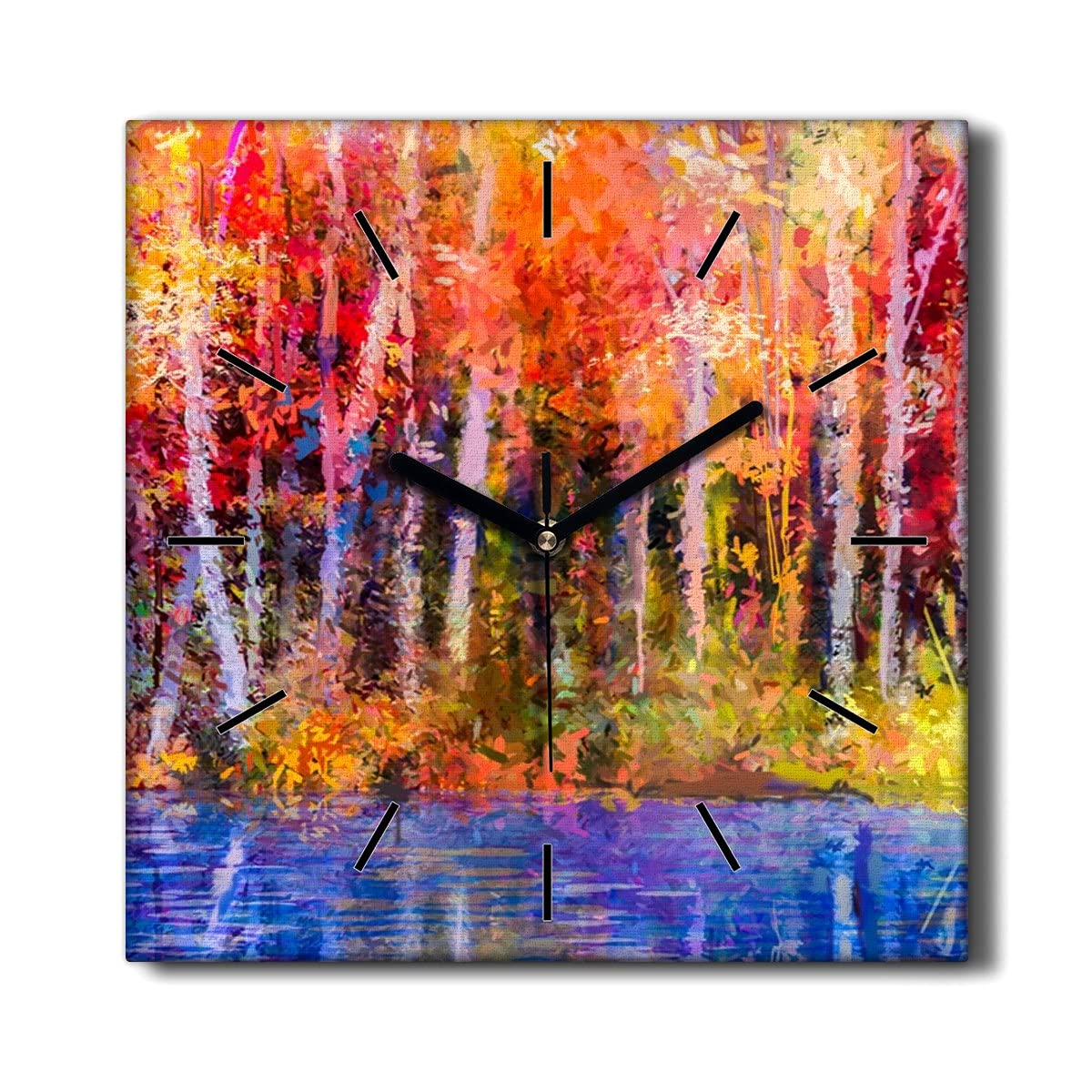 Horloge sur Toile 30x30cm silencieuse pour en finir avec le tic-tac stressant dans votre chambre