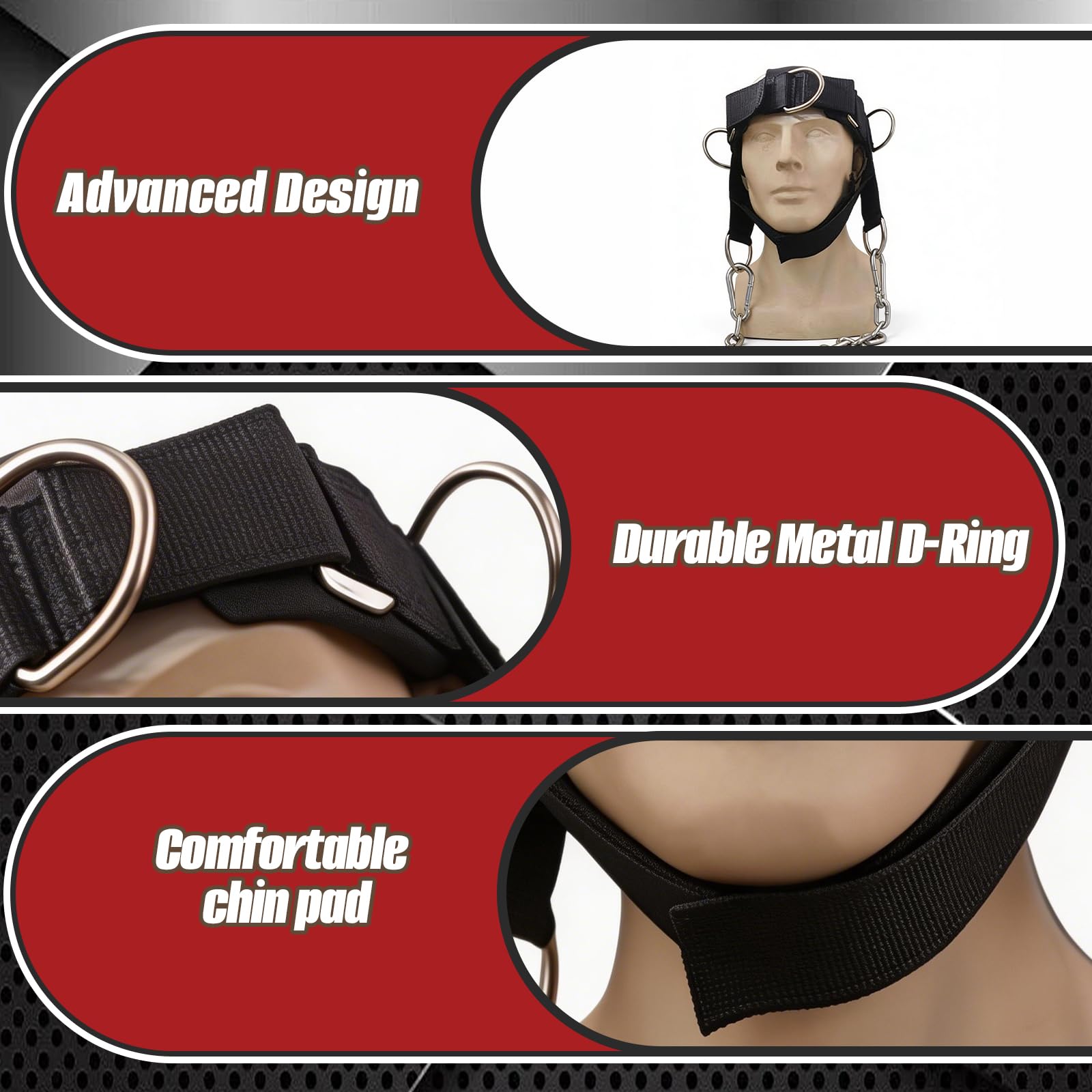 Arnés de Cabeza, Pesas Ajustables Entrenar Cuello Straps Cadena de Acero Fitness Gimnasio Diadema Cuello Entrenador Fuerza Levantamiento De Pesas Accesorios Gimnasio