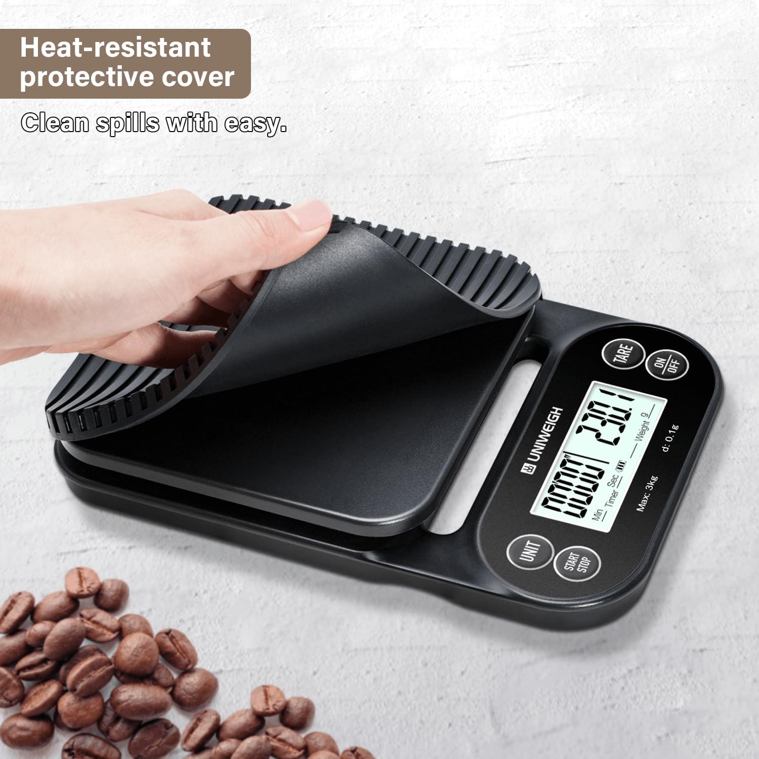 Báscula digital de café con temporizador de 6.6 lbs/0.00 oz, báscula de café espresso de alta precisión con temporizador/apagado automático/función de tara, para verter sobre café por goteo, báscula 5