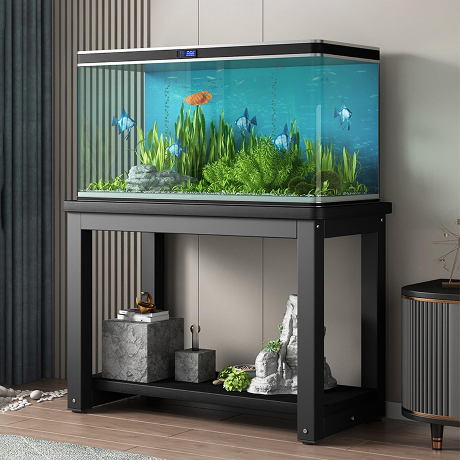 DECAKE 2-Tier Aquarium Cabinet for Multiple Tanks, Large Capacity Storage Kitchen or Reptile Terrariums
