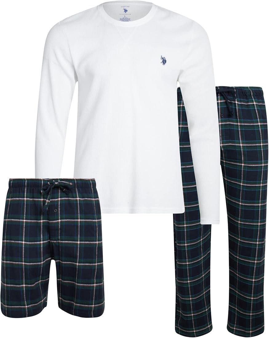 Mens polo flannel pajamas Clearance
