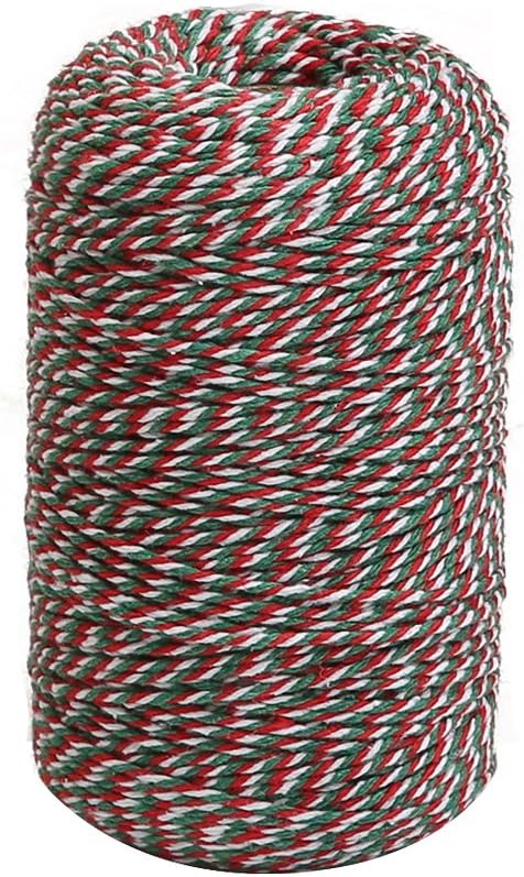 Tenn Well Red and White Twine, 656 Feet 200m Cotton Bakers Twine Perfect for Baking, Butchers, Crafts and Christmas Gift Wrapping : Office Products