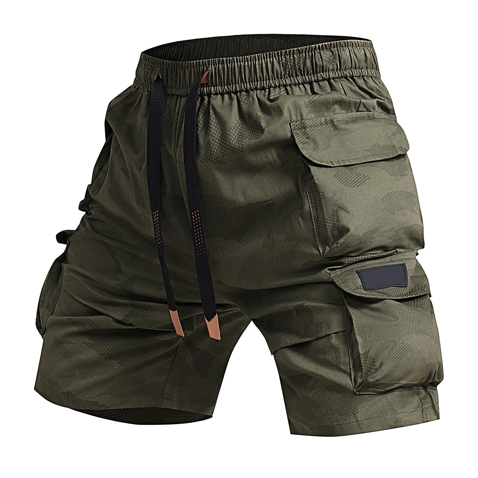 Pantaloncini da lavoro da uomo, elasticizzati, cargo, con tasche multiple