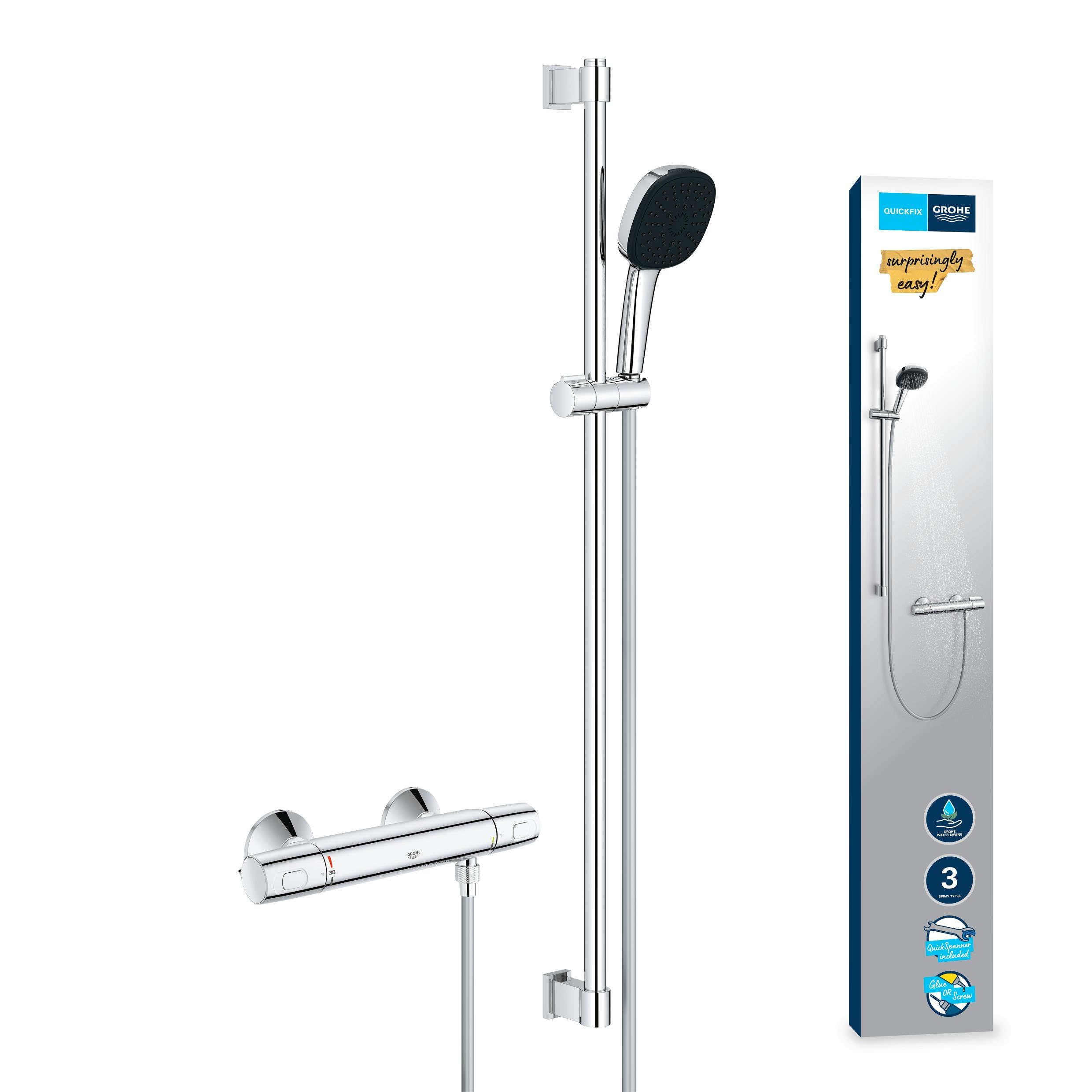 Mitigeur douche Grohe pour une salle de bain moderne avec grand flexible de 1,75m