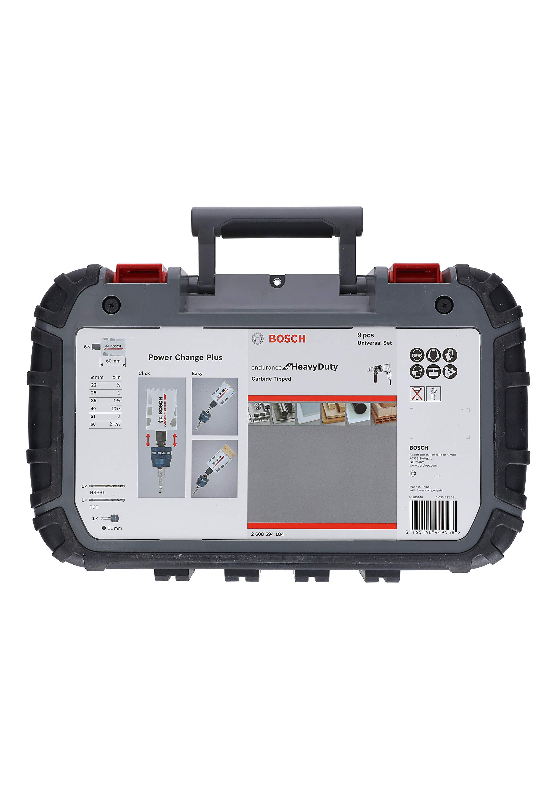 Bosch Professional Set di Seghe a Tazza in Metallo Duro Endurance for Heavy Duty Universal da 8 Pezzi (Ø 22 / 25 / 35 / 40 / 51 / 68 mm, Accessorio per Foratrice)