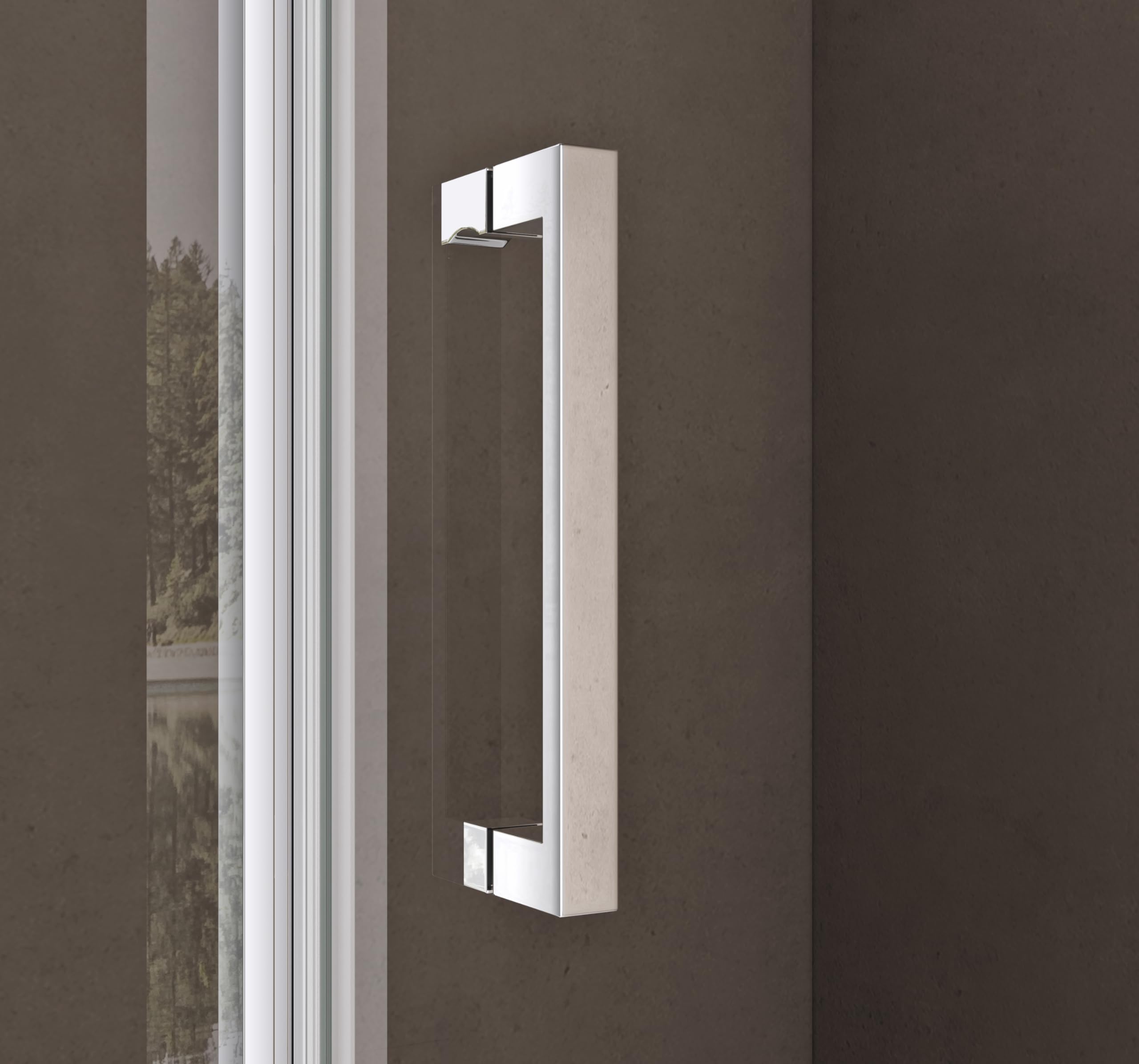doporro Cabine de Douche en Angle Montage réversible 90x90x195 Paroi de Douche Design Ravenna36K-Plus Porte Pivotante Autolevante en Verre Transparant de 8mm