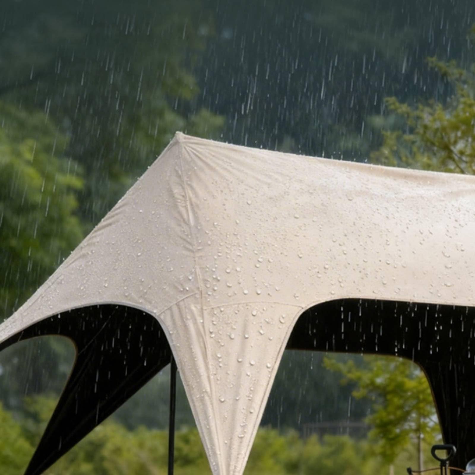Outdoor Shelter Canopy Tenda Parasole Campeggio Riparo Tettoia Copertura in Oxford 210D Resistente Alle Intemperie Montaggio Rapido Adatta a Picnic, Beige, Beige, Grande
