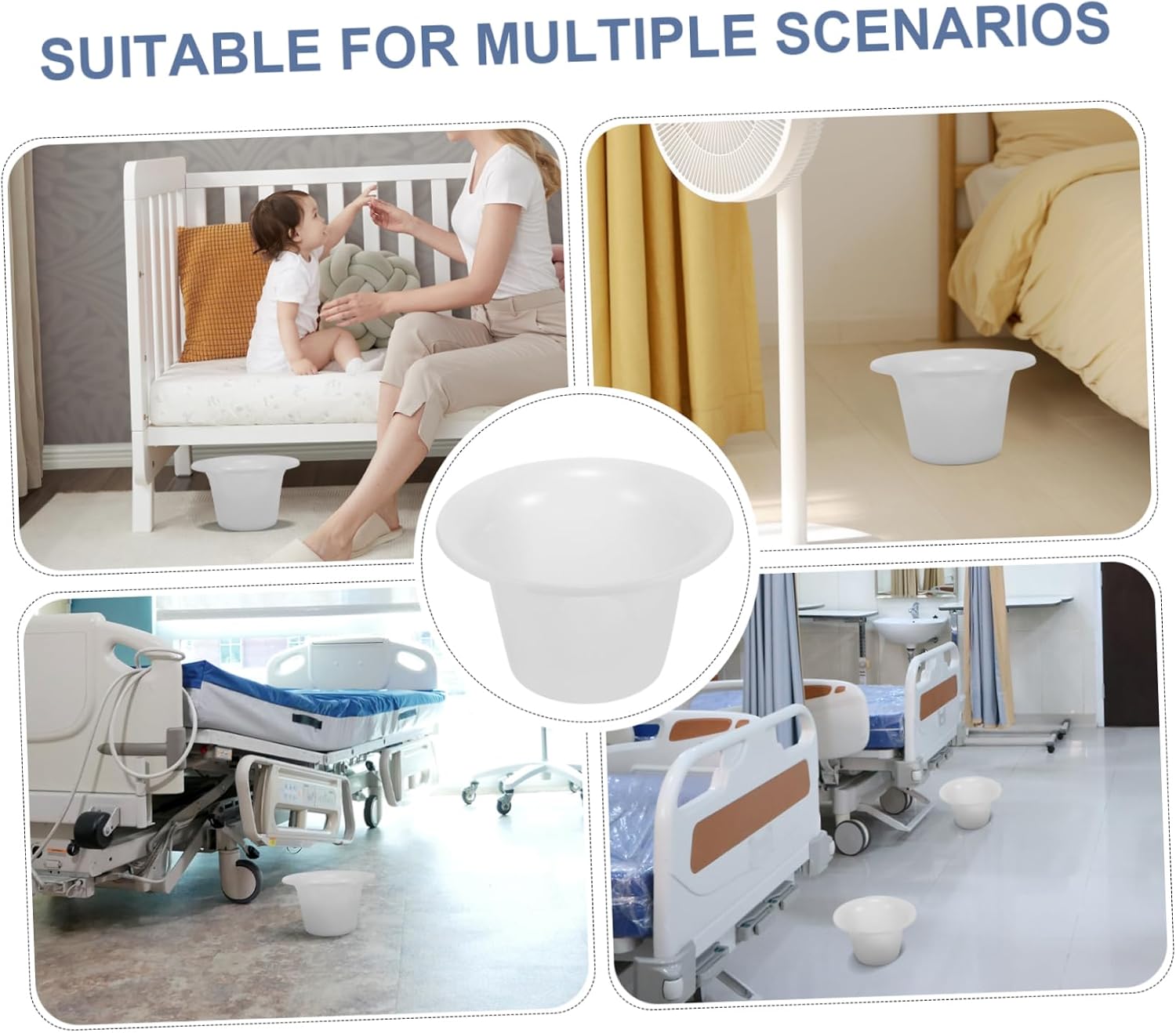 5pcs Disposable Chamber Pot Medium Urine Bucket for Home Unisex Portable Urinal Easy to Clean Plastic Bedpan Hospital Use Non-Skid Design Capacity