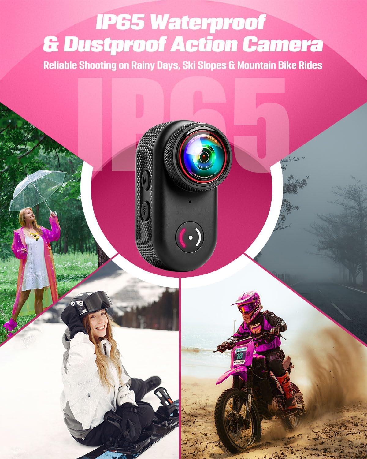 Mini Body Camera, 4K Action Camera Wearable POV Thumb Camera | Magnetic with 1.47" Screen, 360°Rotatable Clip, IP65 Waterproof Thumb Size for TikTok YouTube Vlogging Traveling (32GB Crad) 8 712cSJClfML. AC SL1500