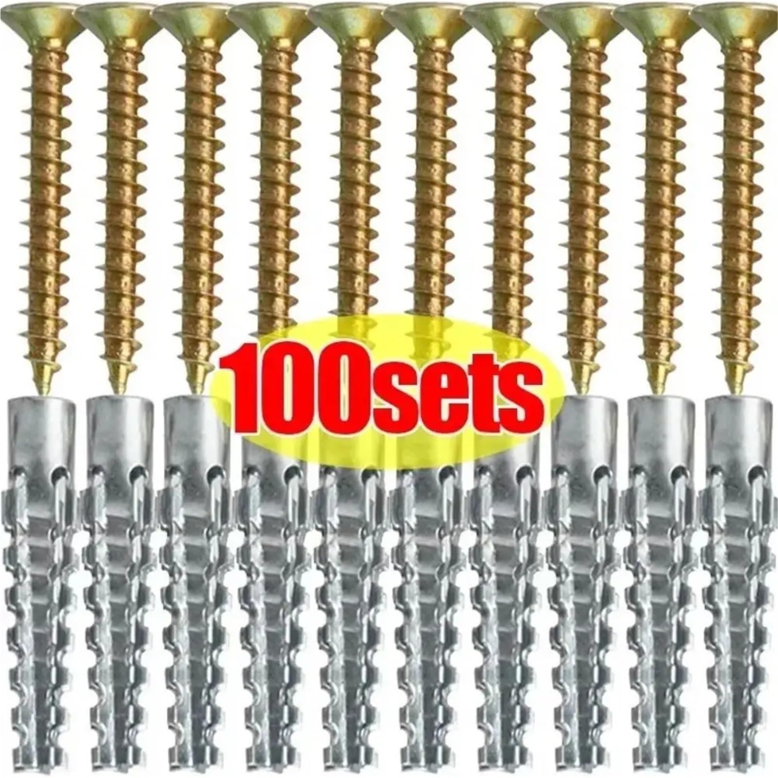 Fisher Tasselli Viti autofilettanti del tubo di espansione seghettato metallo Tappo perforazione for il bullone fissaggio degli ancoraggi muro cemento(M8 100Sets)