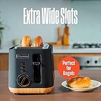 Vista 2 de Westinghouse Tostadora de diseño escandinavo con ranuras anchas, bandeja extraíble para migas, 6 niveles de tostado y opciones