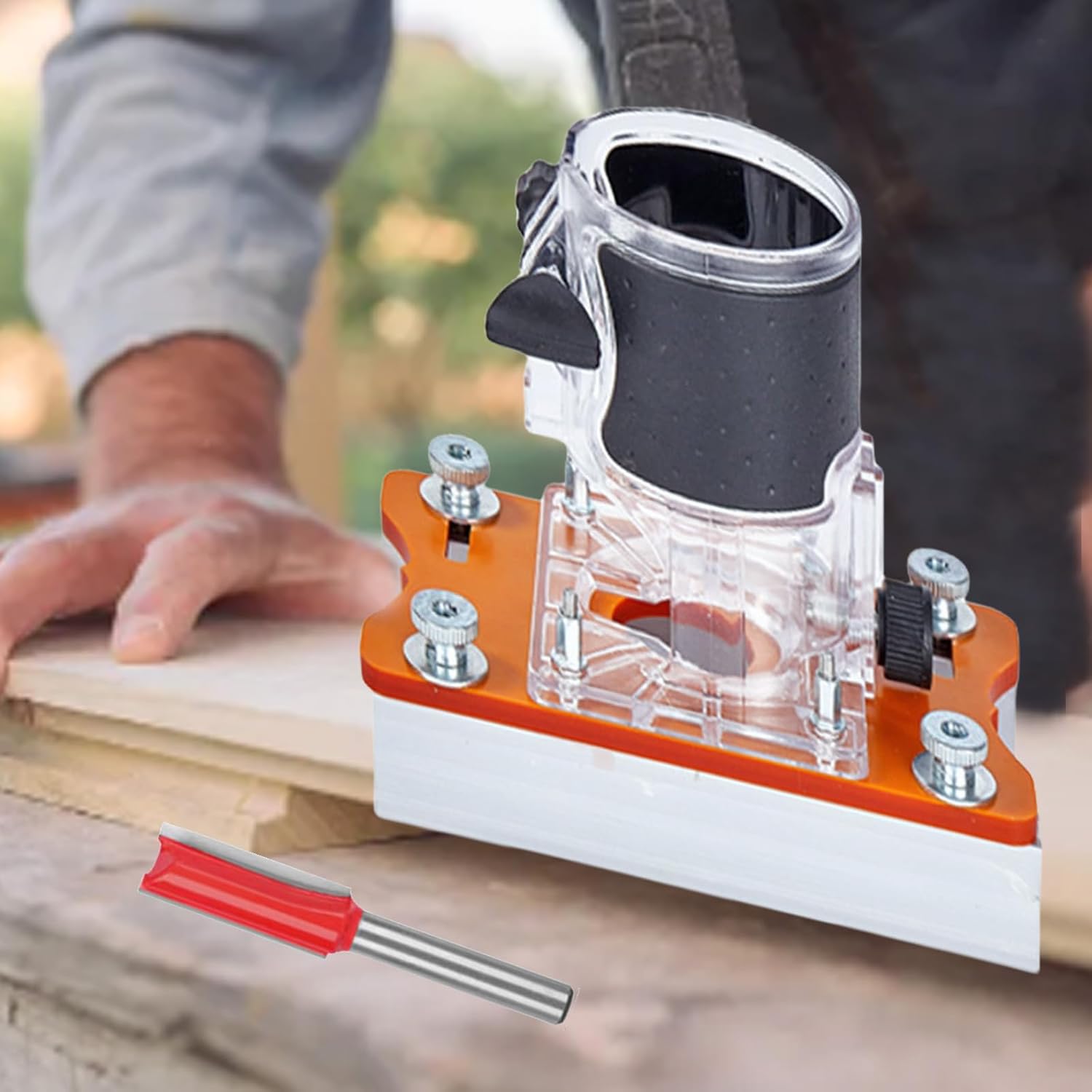 2 in 1 Wood Routers Base Wood Trimmers Routers Tool Base Aluminum Wood Palms Routers Base Routers Slotting Bracket for 6
