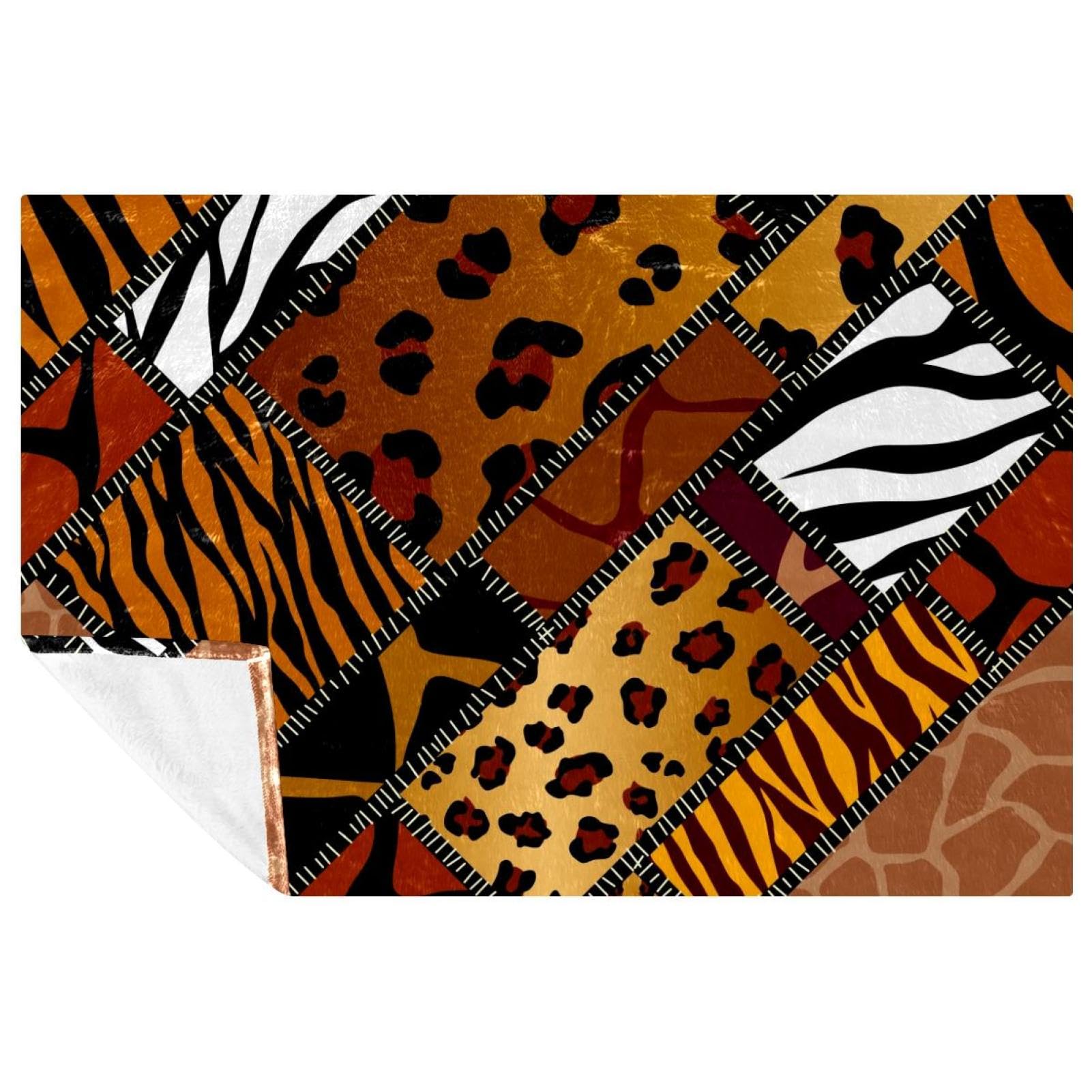 Couverture lit et canapé texture peau d'animal au toucher ultra doux